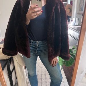 Sears Roebuck chocolate brown vintage mouton fur coat